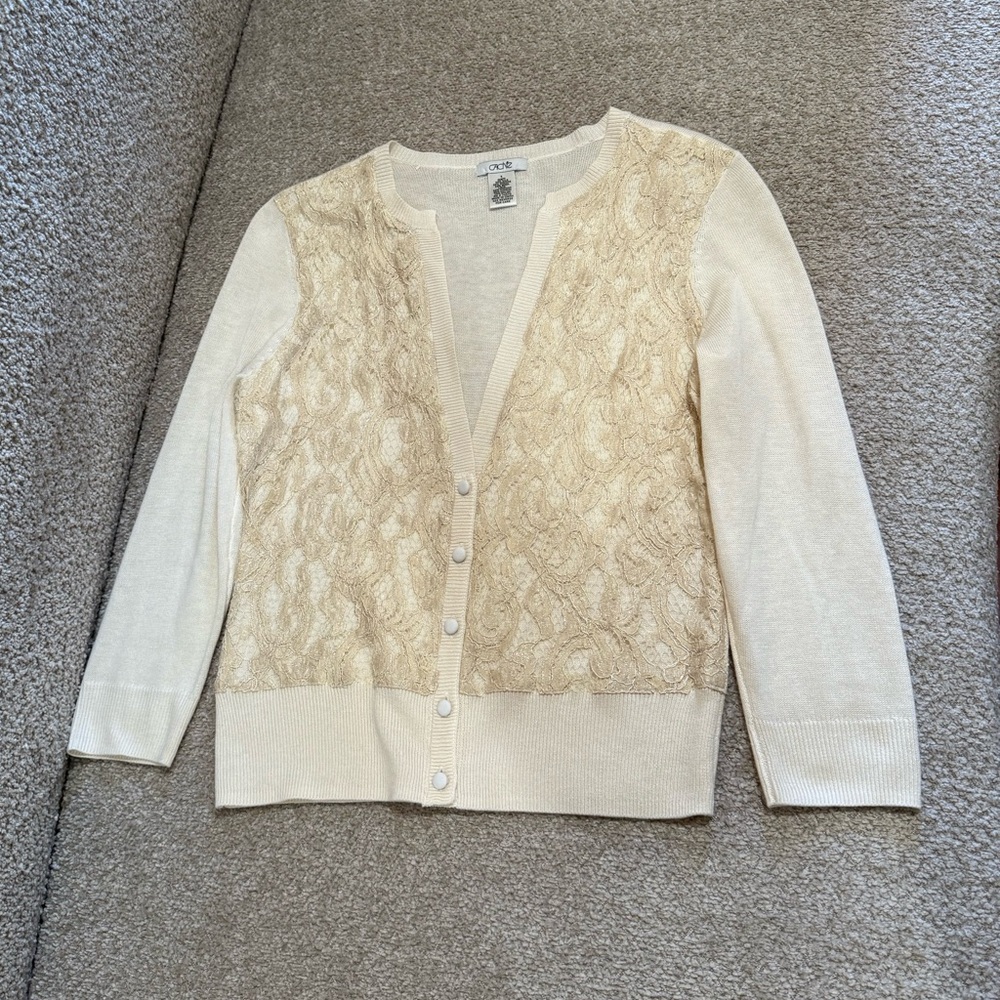 Cache Cream Lace Cardigan